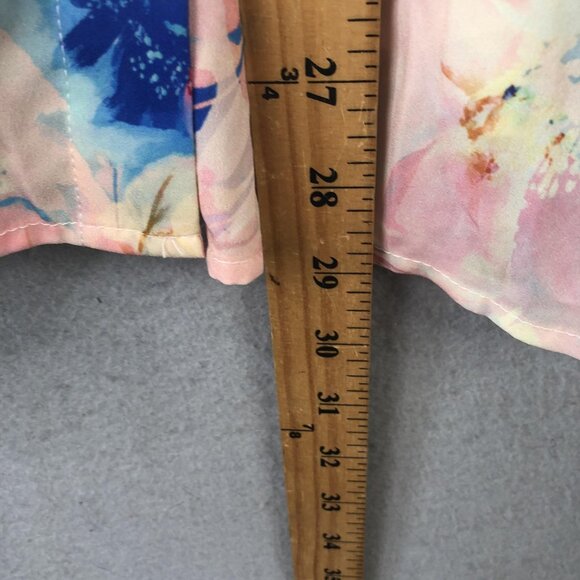 Eloquii Blouse Womens 24 Floral Tie Neck Bow Long Sleeve Button Front Plus Size - Picture 8 of 16